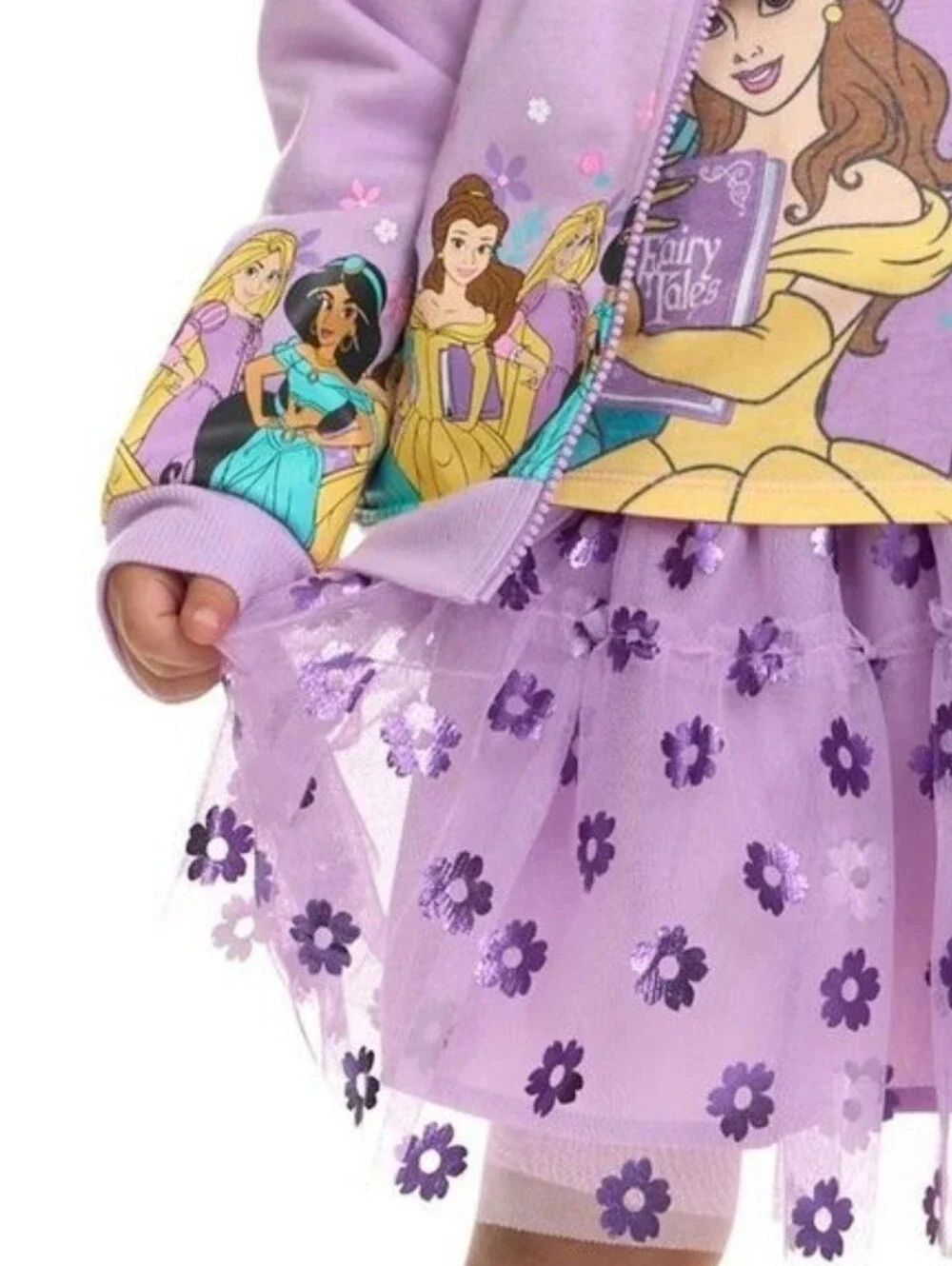 Disney Princess 3 piece Tutu Set Jacket Tutu Skirt and Shirt Purple 3T